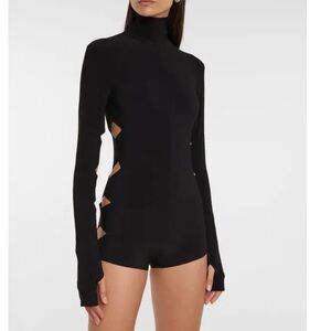Norma Kamali Alligator turtleneck bodysuit
